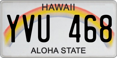 HI license plate YVU468
