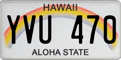 HI license plate YVU470