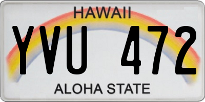 HI license plate YVU472