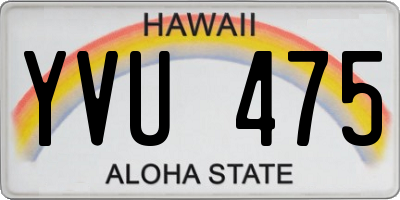 HI license plate YVU475