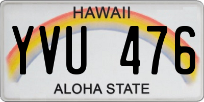 HI license plate YVU476