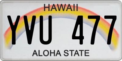 HI license plate YVU477