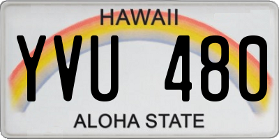 HI license plate YVU480