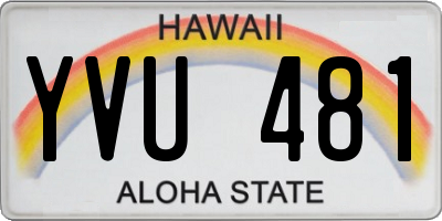 HI license plate YVU481