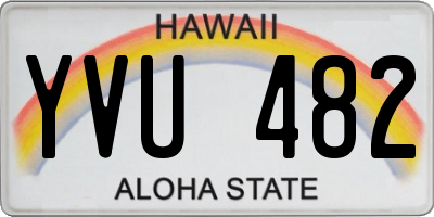 HI license plate YVU482