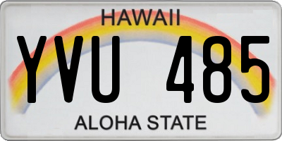 HI license plate YVU485
