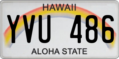 HI license plate YVU486
