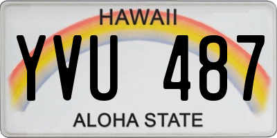 HI license plate YVU487