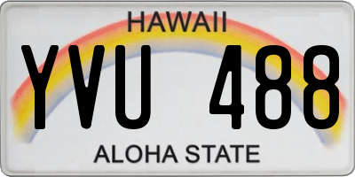 HI license plate YVU488