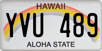 HI license plate YVU489