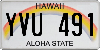 HI license plate YVU491