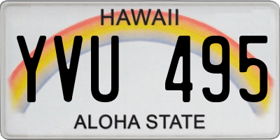 HI license plate YVU495