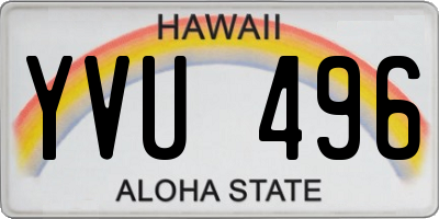HI license plate YVU496