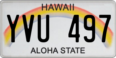 HI license plate YVU497