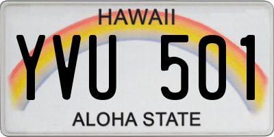HI license plate YVU501