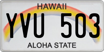 HI license plate YVU503