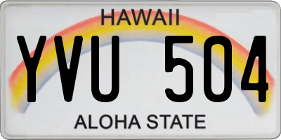 HI license plate YVU504