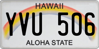 HI license plate YVU506