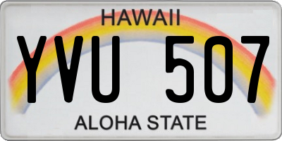 HI license plate YVU507