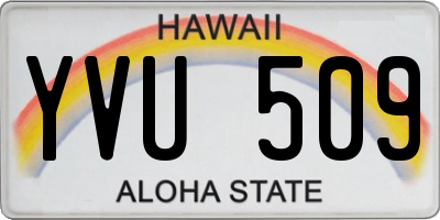 HI license plate YVU509