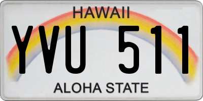 HI license plate YVU511