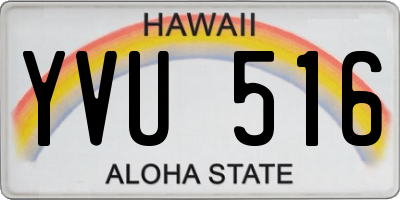 HI license plate YVU516