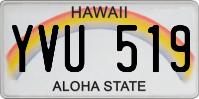 HI license plate YVU519