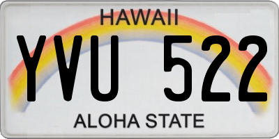 HI license plate YVU522