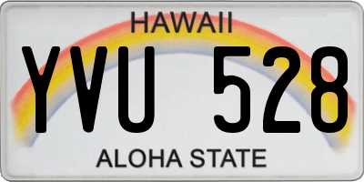 HI license plate YVU528