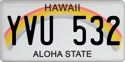 HI license plate YVU532
