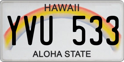 HI license plate YVU533