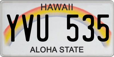 HI license plate YVU535