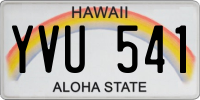 HI license plate YVU541