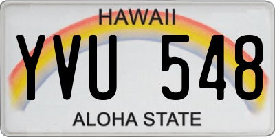 HI license plate YVU548