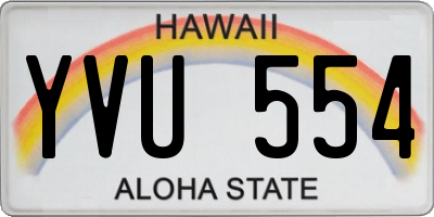 HI license plate YVU554