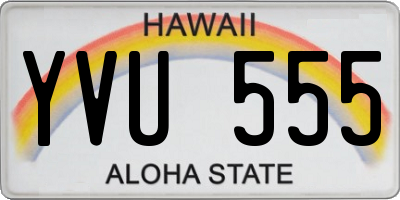 HI license plate YVU555