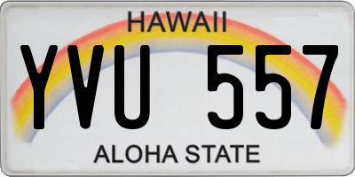 HI license plate YVU557