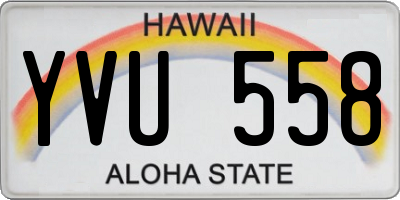 HI license plate YVU558