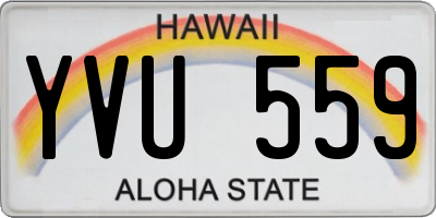 HI license plate YVU559