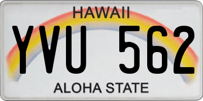HI license plate YVU562
