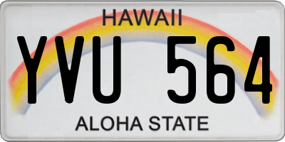 HI license plate YVU564