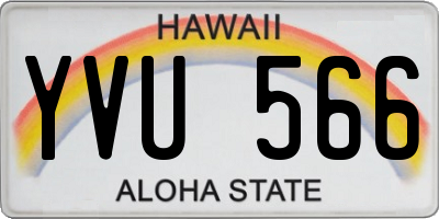 HI license plate YVU566