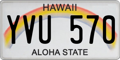 HI license plate YVU570