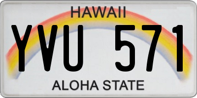 HI license plate YVU571