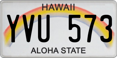 HI license plate YVU573
