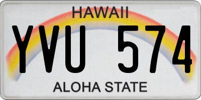 HI license plate YVU574