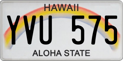 HI license plate YVU575