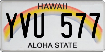 HI license plate YVU577