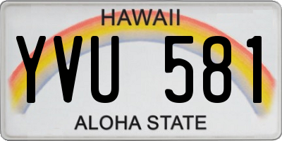 HI license plate YVU581