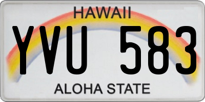 HI license plate YVU583